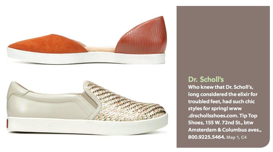 Tip Top and Dr.Scholl’s Featured In Where New York - Tip Top Shoes of New York