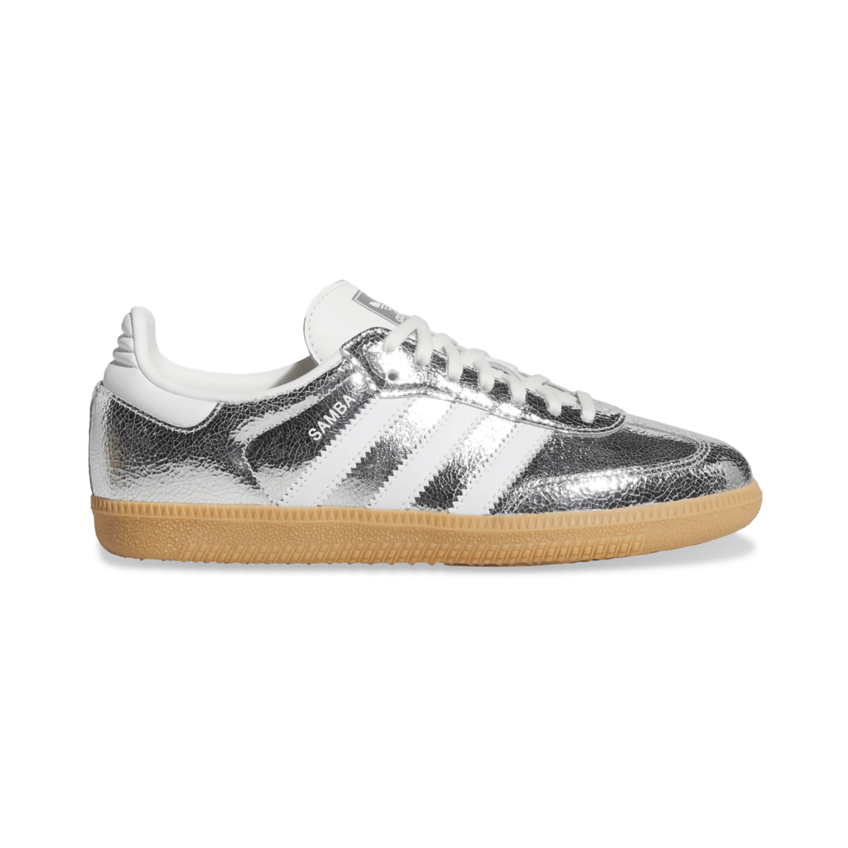 Adidas Kids (Grade School) Samba OG Crinkle Silver Metallic – Tip