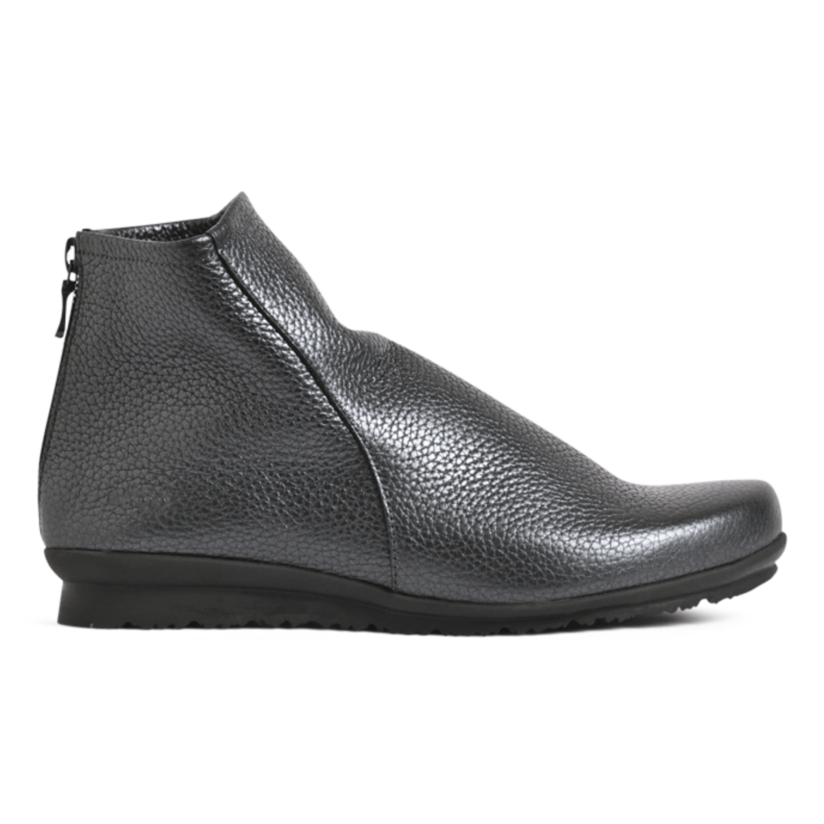 women's grey dress boots Arche Baryky Grey/Silver Hopi Metal Leather 42 / SILVER / Medium 2.5 cm flat sole feature_Chapel Train Style:Heavy Satin Black can always make