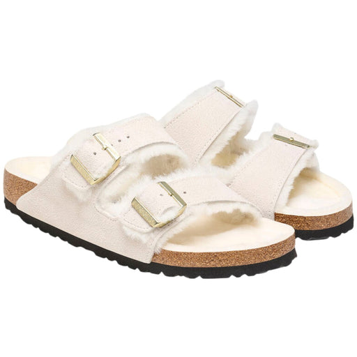 Birkenstock Women's Arizona Shearling Antique White Suede - 9019194 - Tip Top Shoes of New York