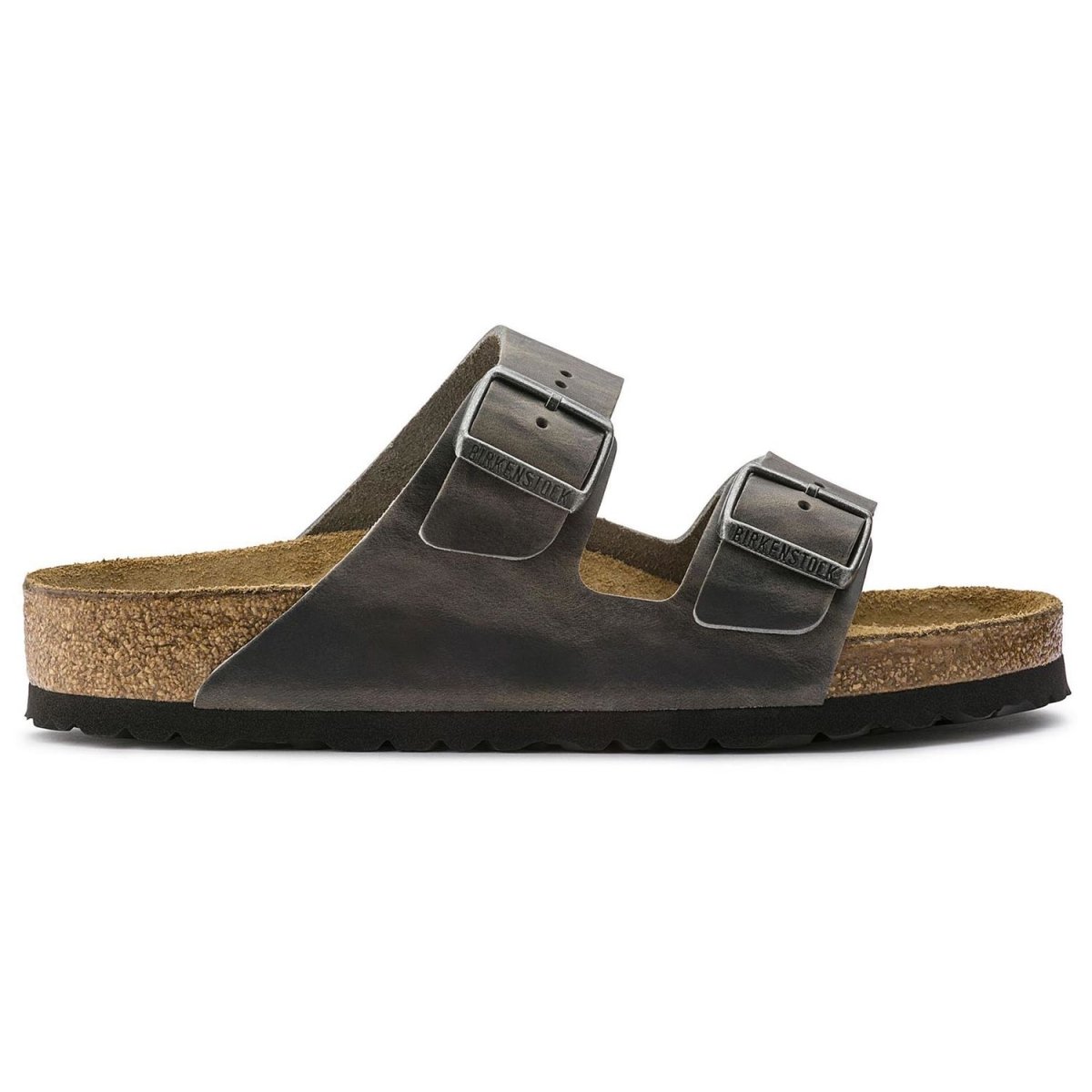 New Birkenstock Men’s Dark Brown Ouled Leather Arizona Soft Footbed Sandals Birkenstock Arizona Soft Footbed – Iron Oiled Leather  main image 2