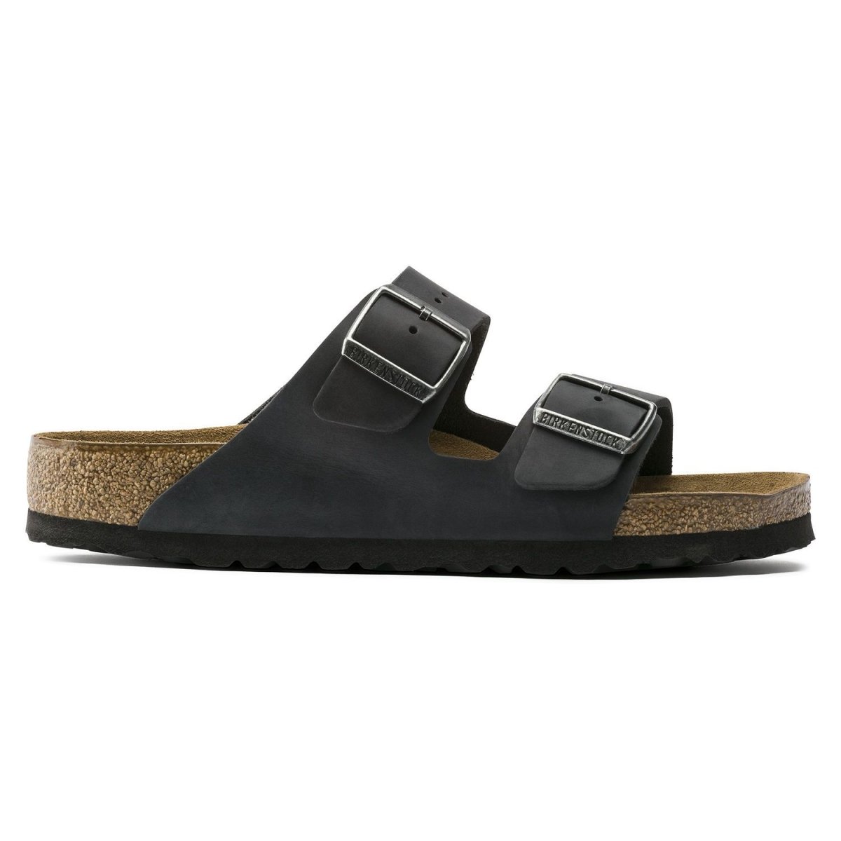 Birkenstock Men's Arizona Soft Footbed Black Oiled Nubuck - Tip
