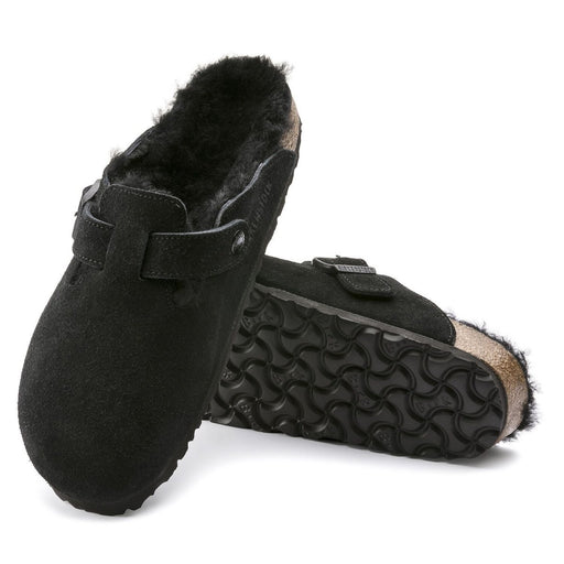 Birkenstock Men's Boston Shearling Black Suede - 3002516 - Tip Top Shoes of New York