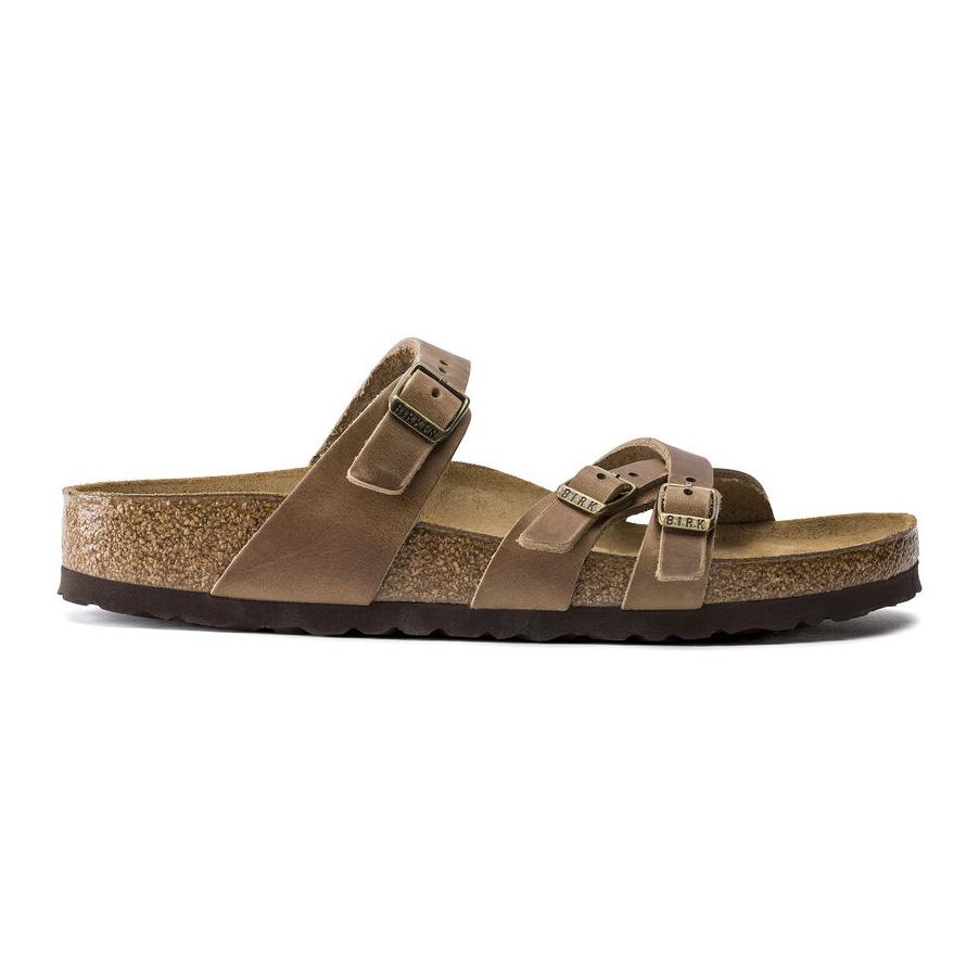 Birkenstock Women's Oiled Leather Franca, 37, Tobacco Brown