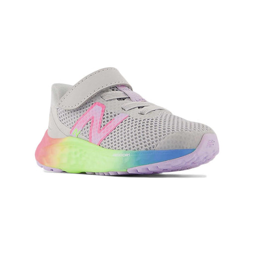 New Balance Toddler's Fresh Foam Arishi v4 Bungee Lace with Top Strap Grey/Rainbow - 1080887 - Tip Top Shoes of New York
