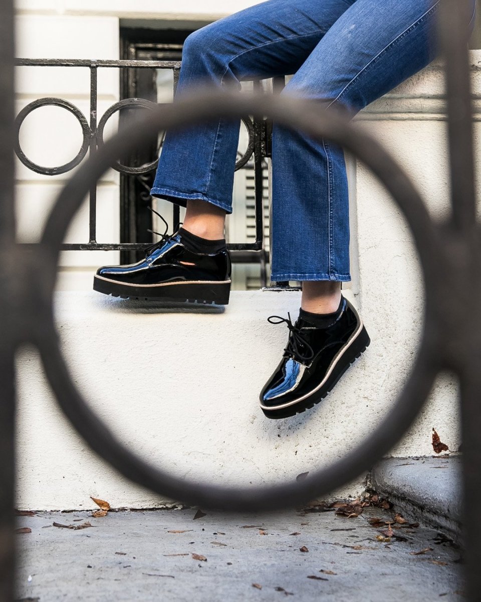 Eileen Fisher Eddy Black Patent - Tip Top Shoes of New York