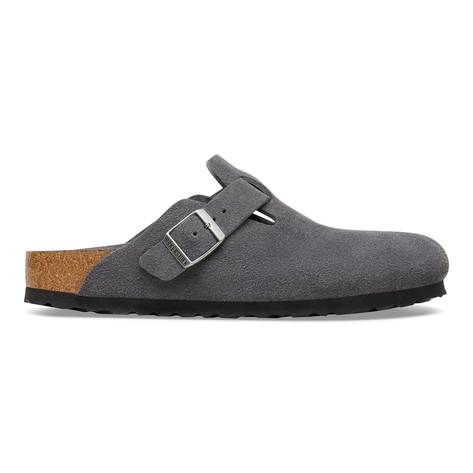 Birkenstock Men's Boston Soft Footbed Charcoal Suede