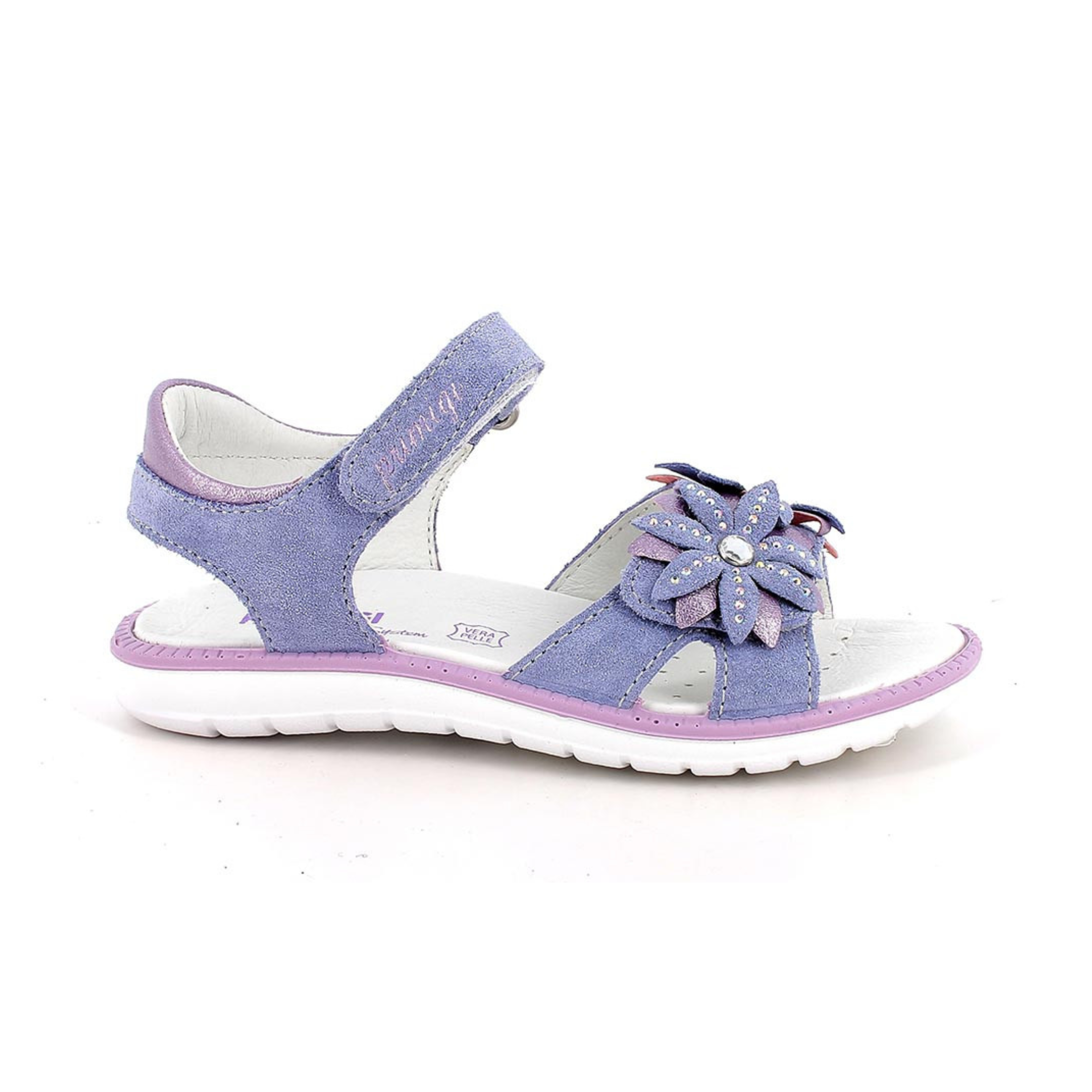 Primigi Girls (Sizes 31-34) Violet/Light Blue Flower