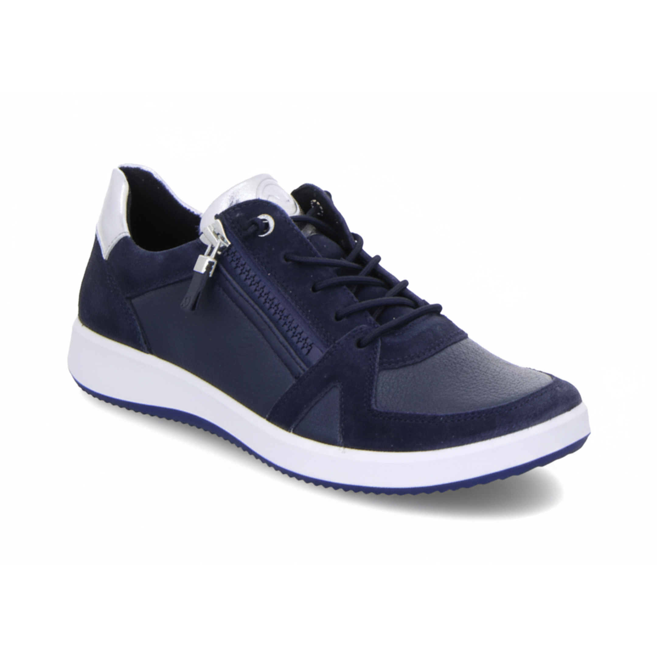 Ara Women's Riviera Navy/Silver Metallic Leather