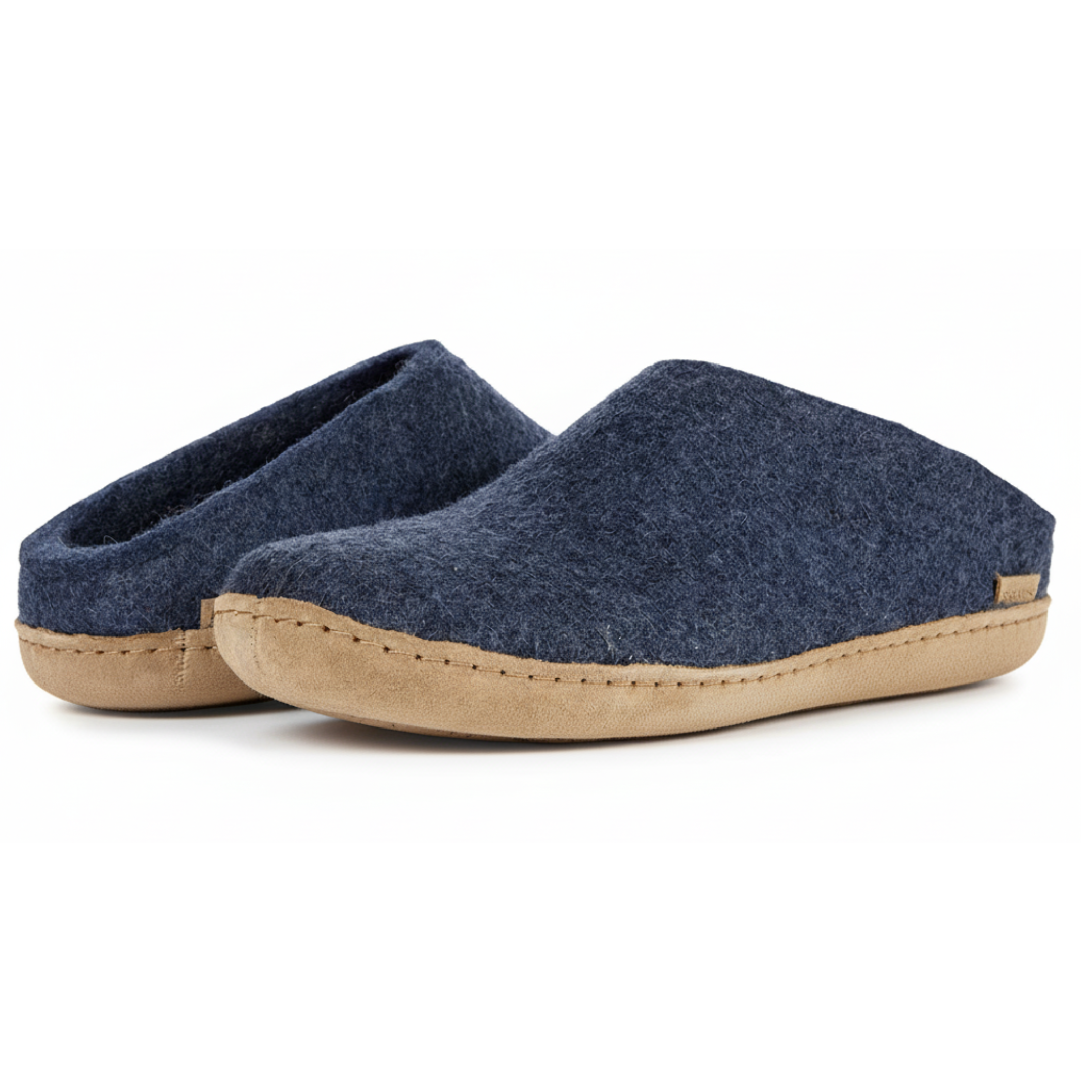 Glerups Women's Model B Slipper with Leather Sole Denim