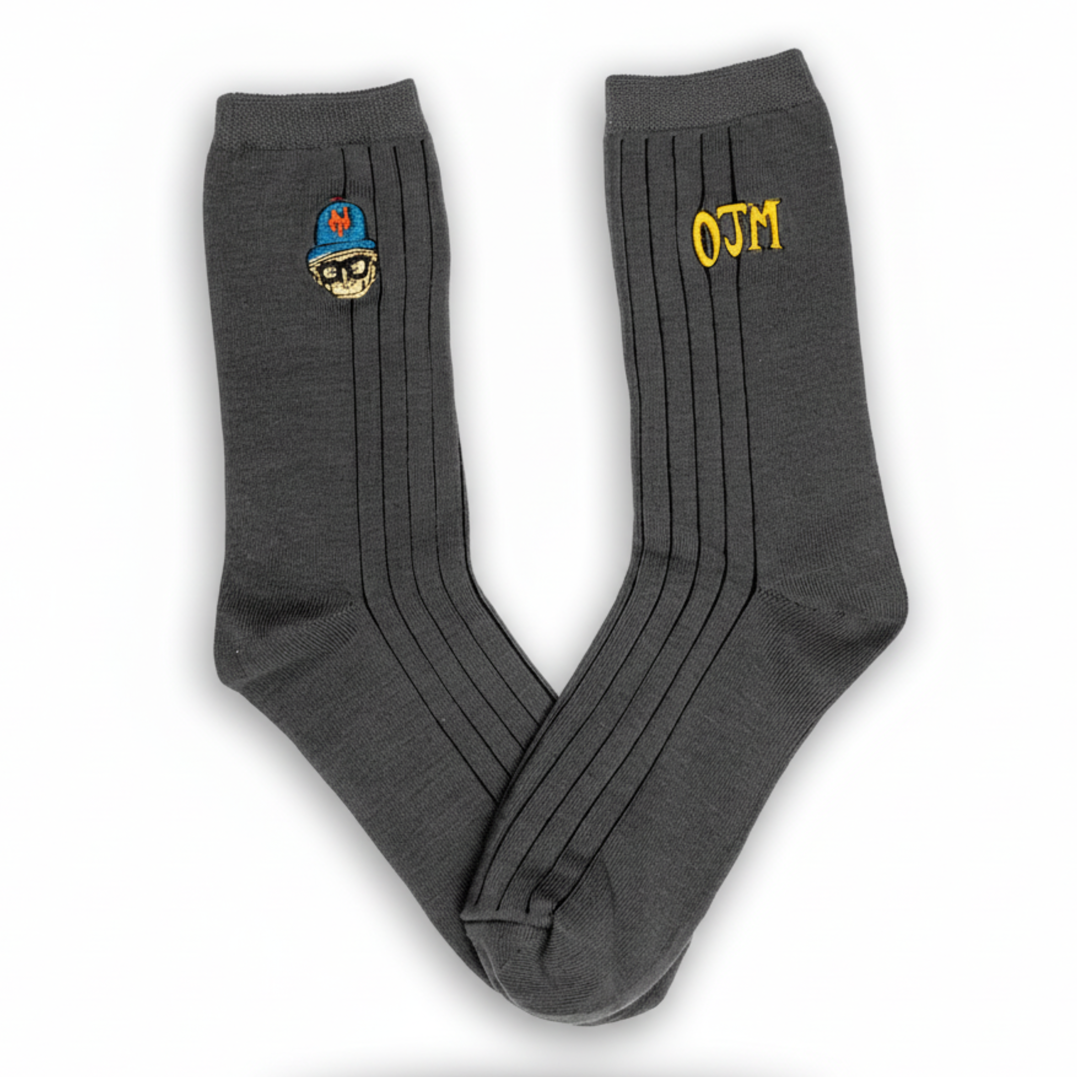 Old Jewish Men Men's Big Head Dress Socks Dark Grey