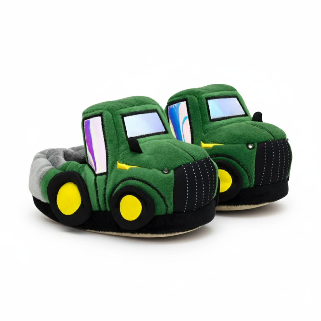Robeez Toddlers Light-Up Tractor Slippers Green
