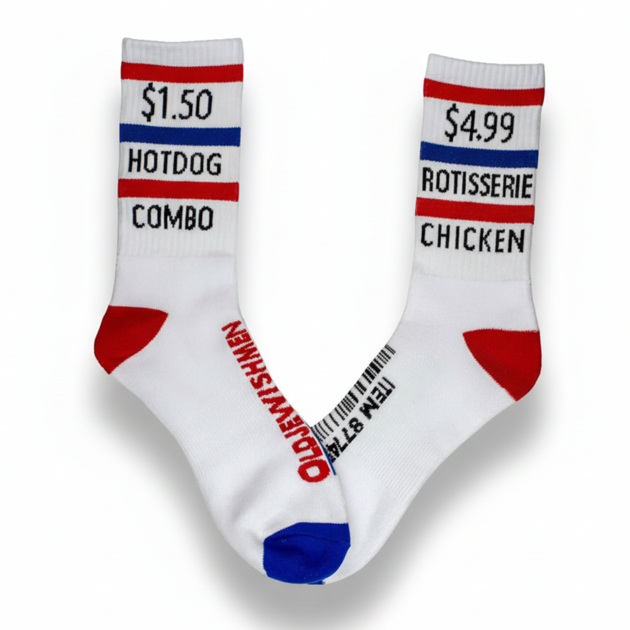 Old Jewish Men Men's Costco Socks White/Red/Blue