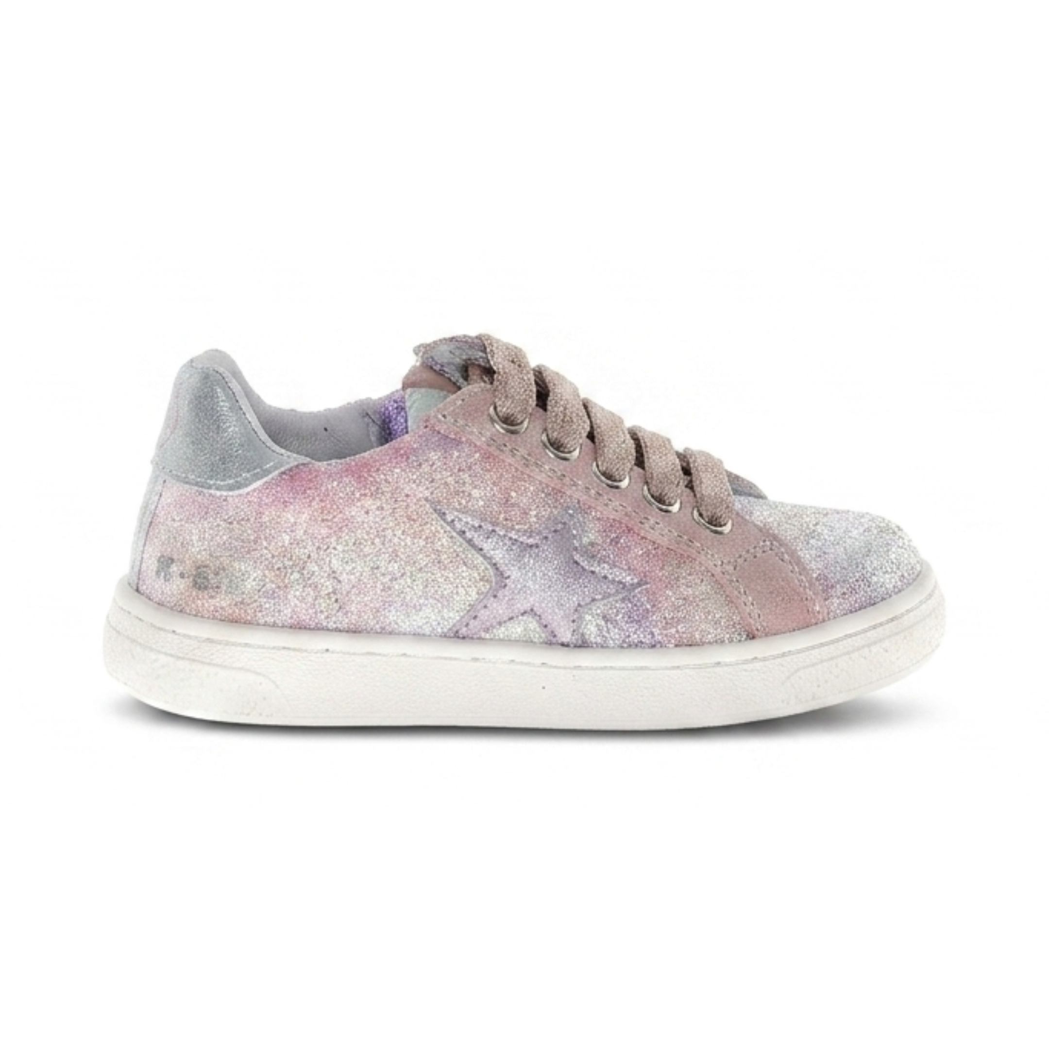 Naturino Girls (Sizes 28-33) Pinn Zip Pink Suede/Multicolor Glitter
