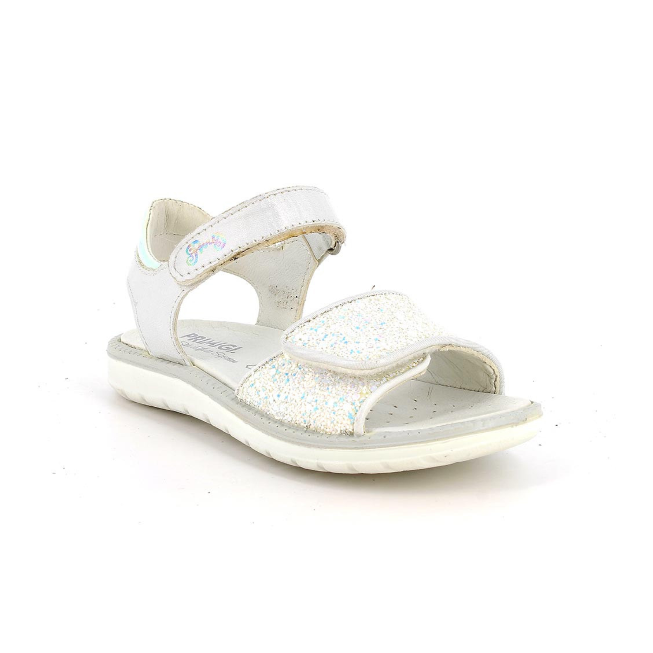 Primigi Girls (Sizes 26-30) White/Sky Blue Glitter