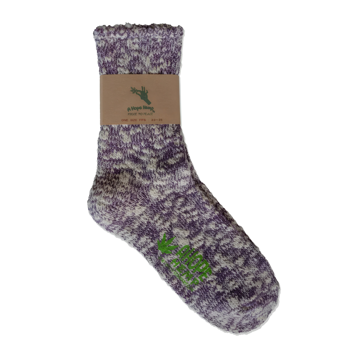 A Hope Hemp Men's Marbled Crew Sock Purple