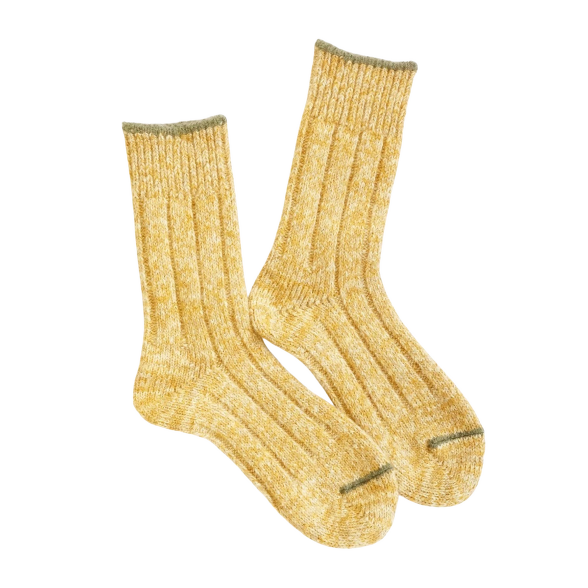 A Hope Hemp Men's Hemp-Wool Blend Sock Yellow/Green