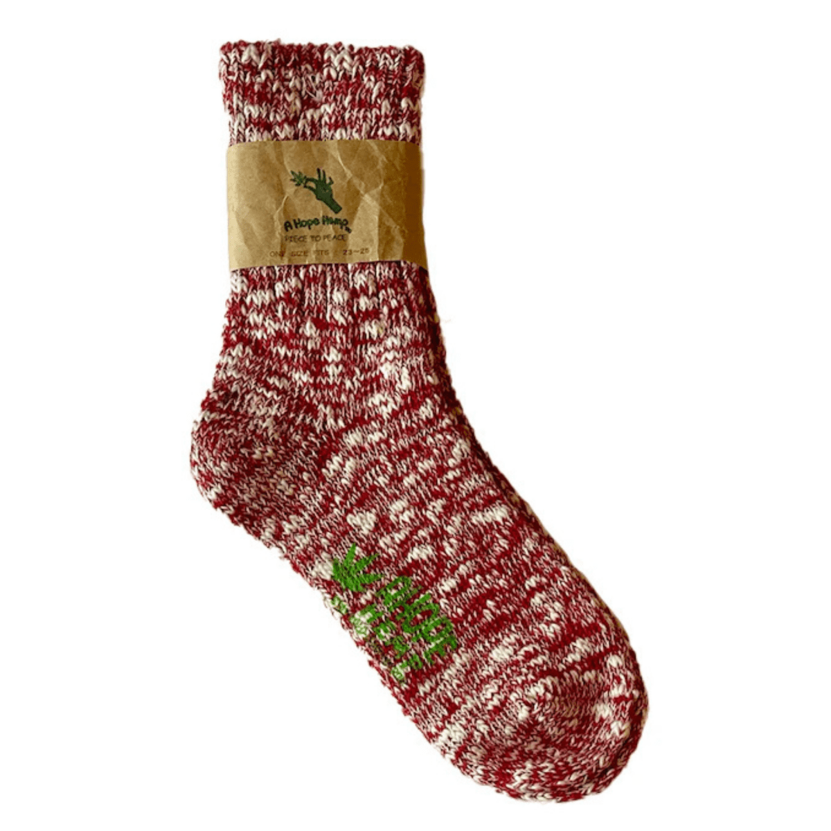 A Hope Hemp Men's Marbled Crew Sock Red - 11019501 - Tip Top Shoes of New York