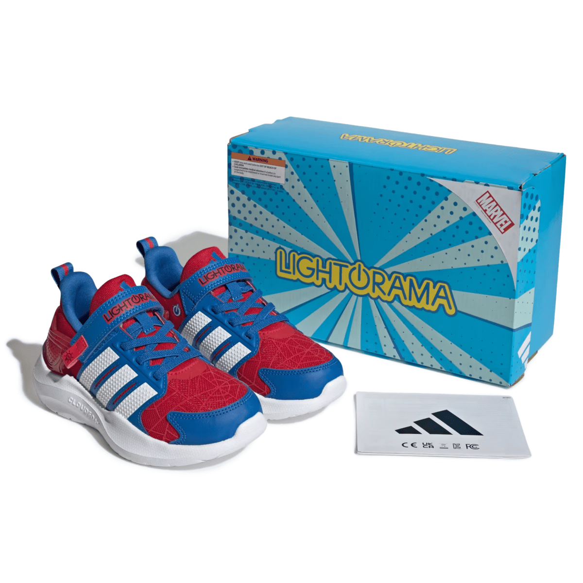 Adidas Boys Marvel Lightorama Better Scarlet/Cloud White/Bright Royal Spider Man - 1105383 - Tip Top Shoes of New York