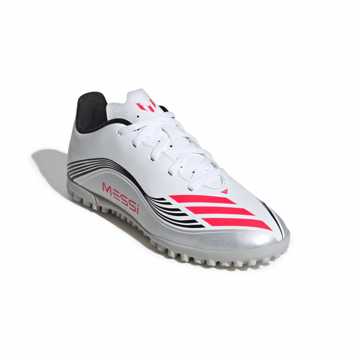 Adidas Kids' F50 Messi Club Turf Cloud White/Lucid Red/Silver Metallic - 1099192 - Tip Top Shoes of New York