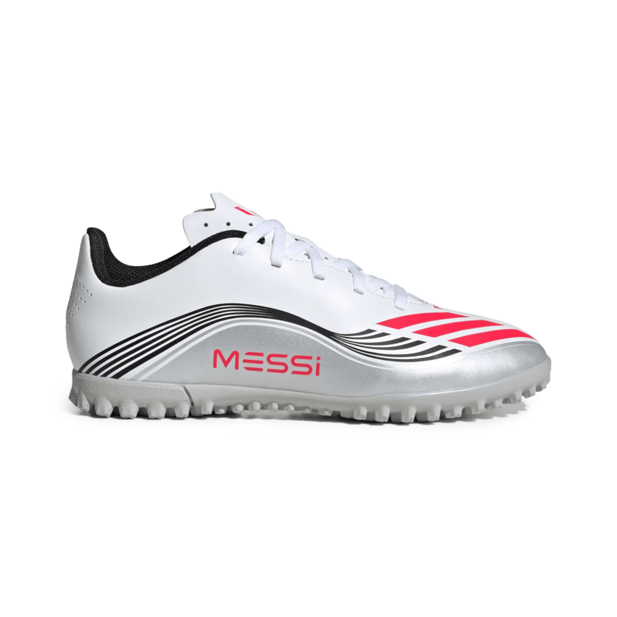 Adidas Kids F50 Messi Club Turf Cloud White/Lucid Red/Silver Metallic - 1099192 - Tip Top Shoes of New York