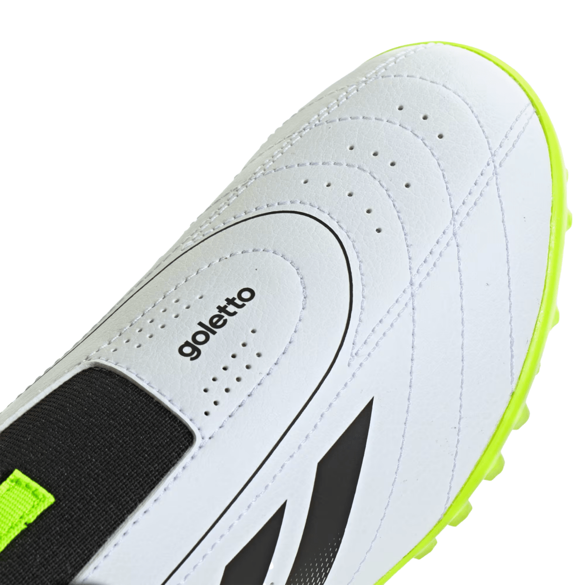 Adidas Kids Goletto IX Laceless Turf Cloud White/Core Black/Lucid Lemon - 1108514 - Tip Top Shoes of New York
