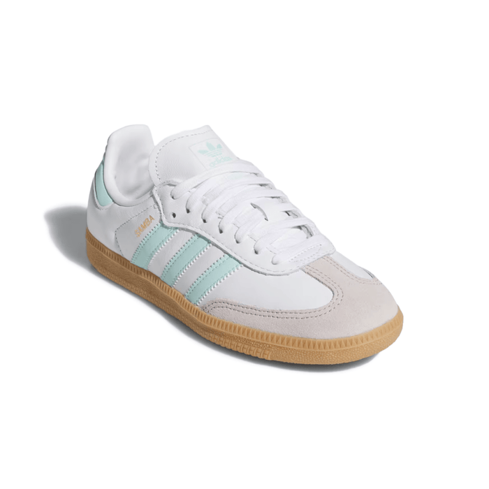 Adidas Kid's (Grade School) Samba OG Cloud White/Semi Flash Aqua/Gum - 1090375 - Tip Top Shoes of New York