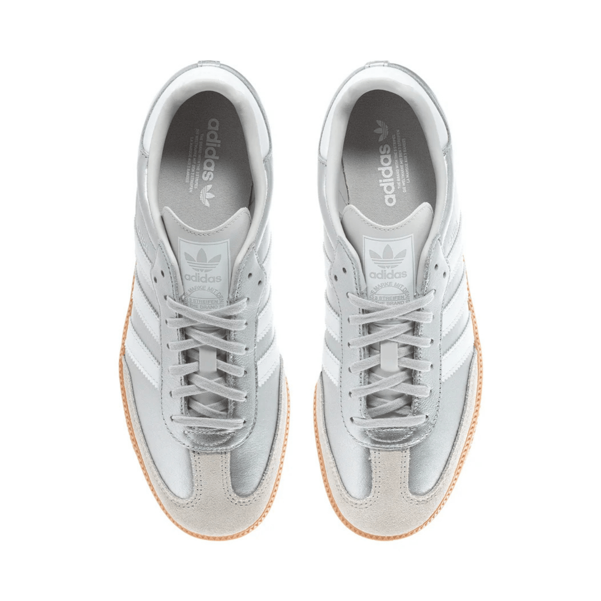 Adidas Kids (Grade School) Samba OG Silver Metallic/White/Gum - 1108421 - Tip Top Shoes of New York