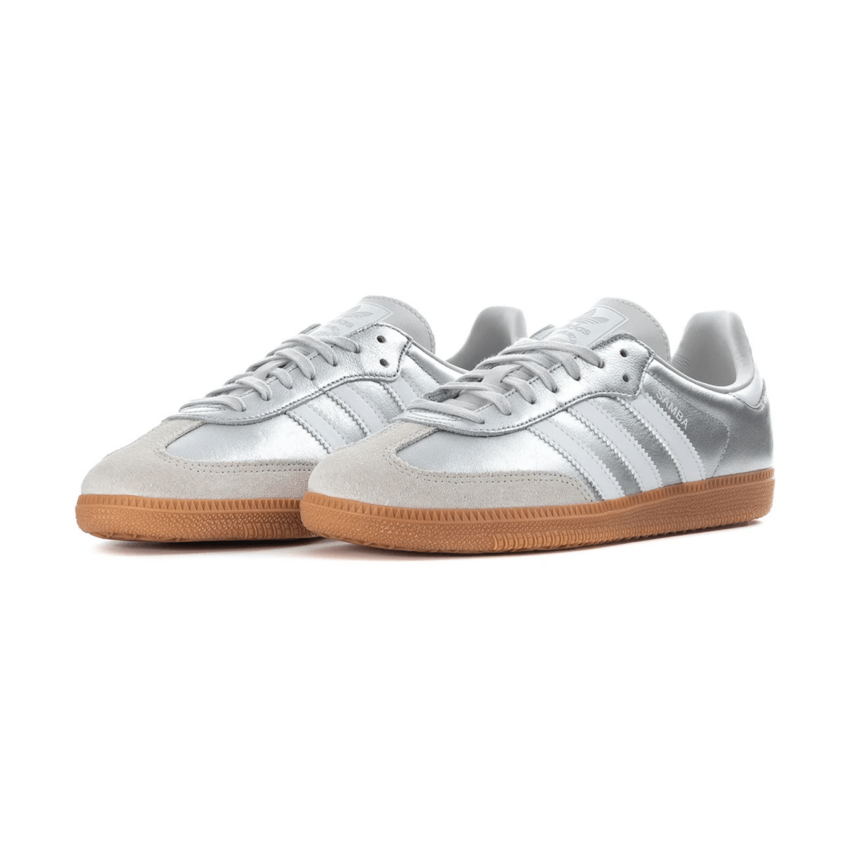 Adidas Kids (Grade School) Samba OG Silver Metallic/White/Gum - 1108421 - Tip Top Shoes of New York