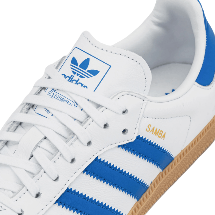 Adidas Kid's (Preschool) Samba OG Cloud White/Blue/Gum - 1090389 - Tip Top Shoes of New York