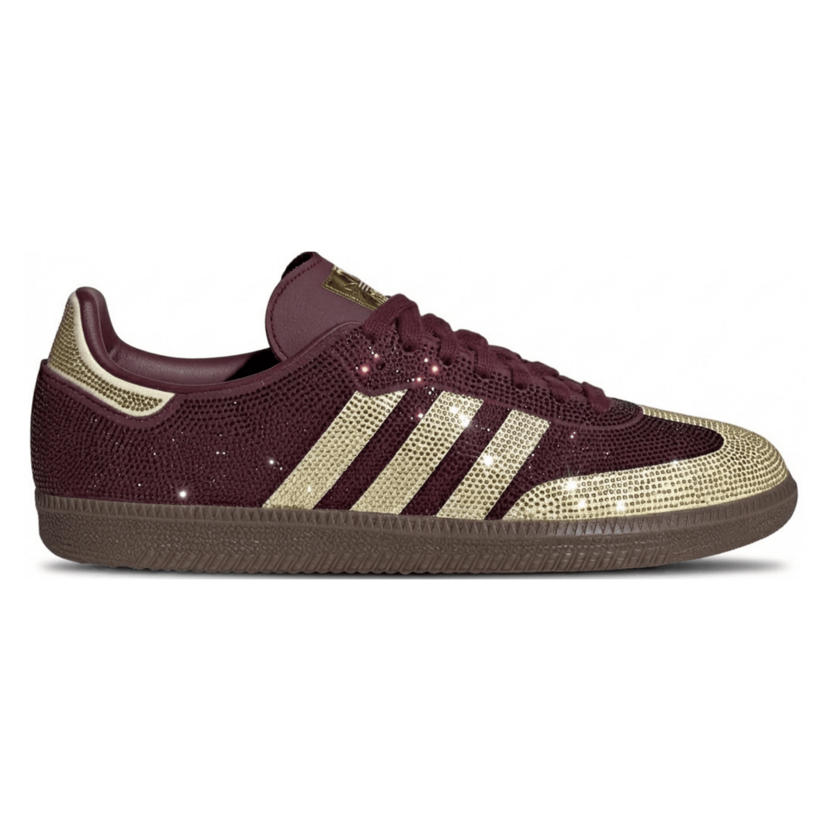 Adidas Women's Samba OG Maroon/Gold Rhinestones - 11028701 - Tip Top Shoes of New York