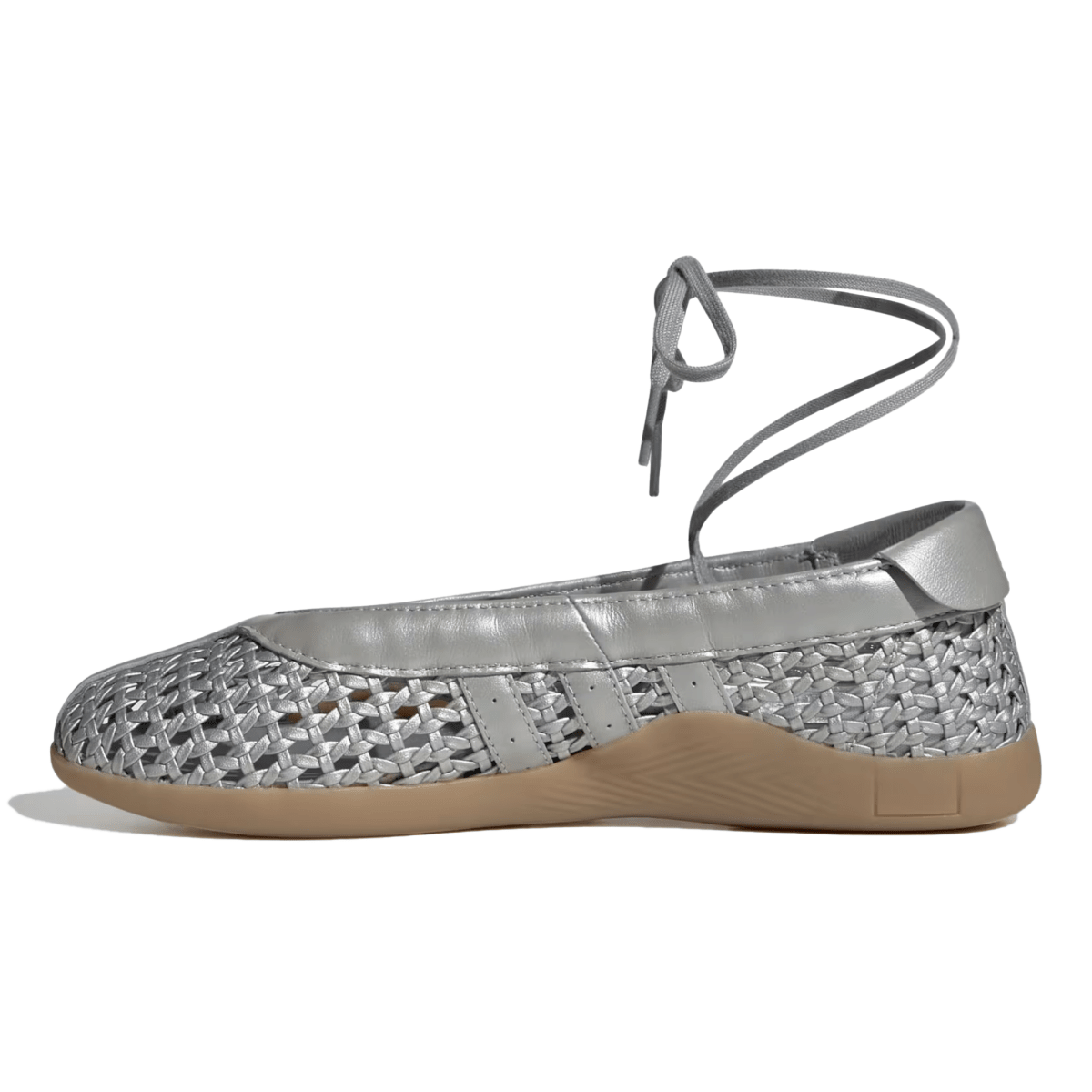Adidas Women's Taekwondo Mei Ballet Silver Metallic Woven Leather - 11024172 - Tip Top Shoes of New York