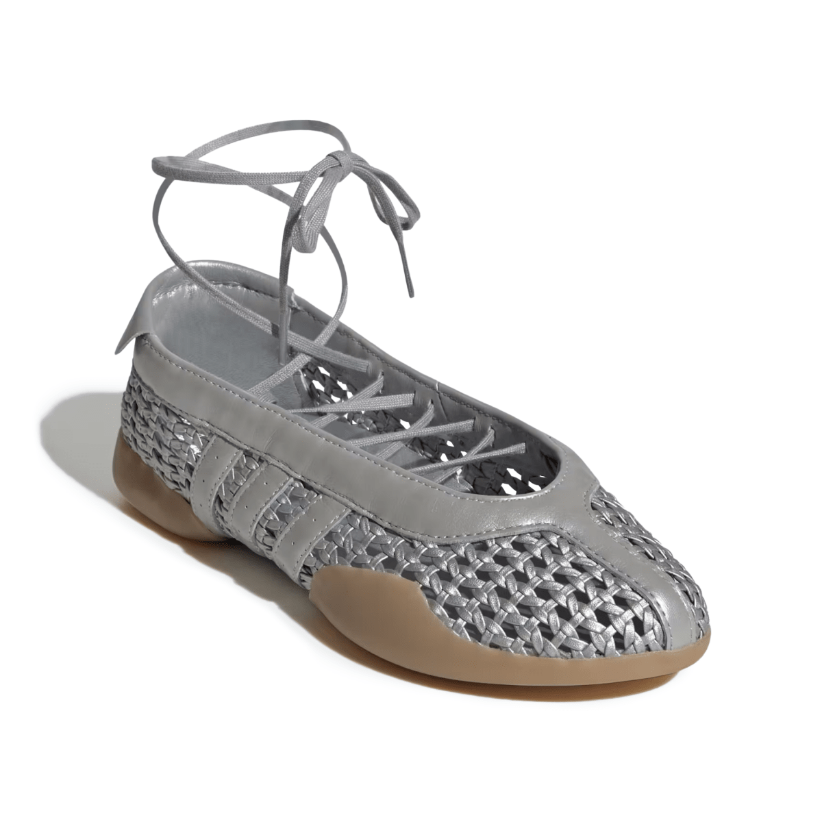 Adidas Women's Taekwondo Mei Ballet Silver Metallic Woven Leather - 11024172 - Tip Top Shoes of New York