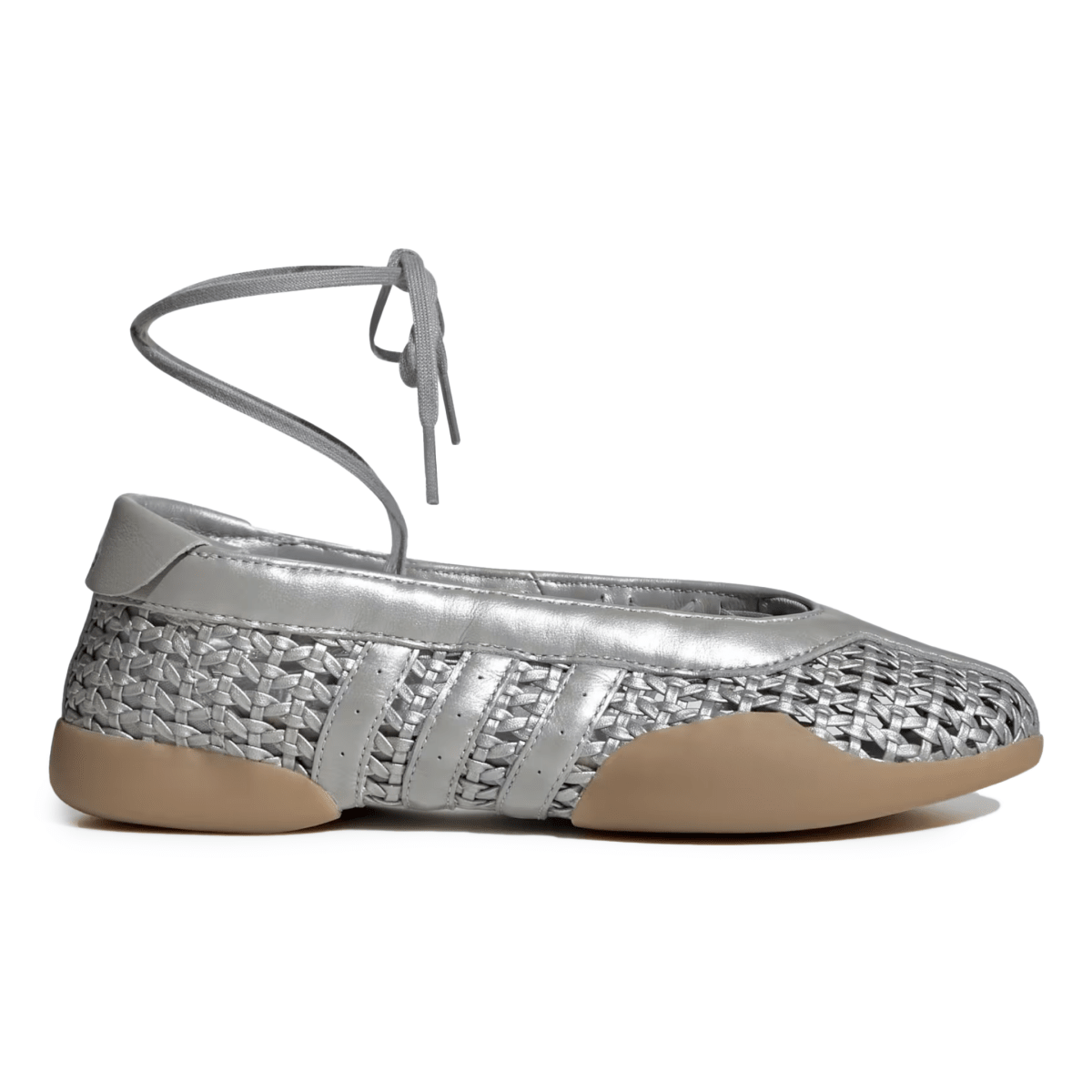 Adidas Women's Taekwondo Mei Ballet Silver Metallic Woven Leather - 11024172 - Tip Top Shoes of New York