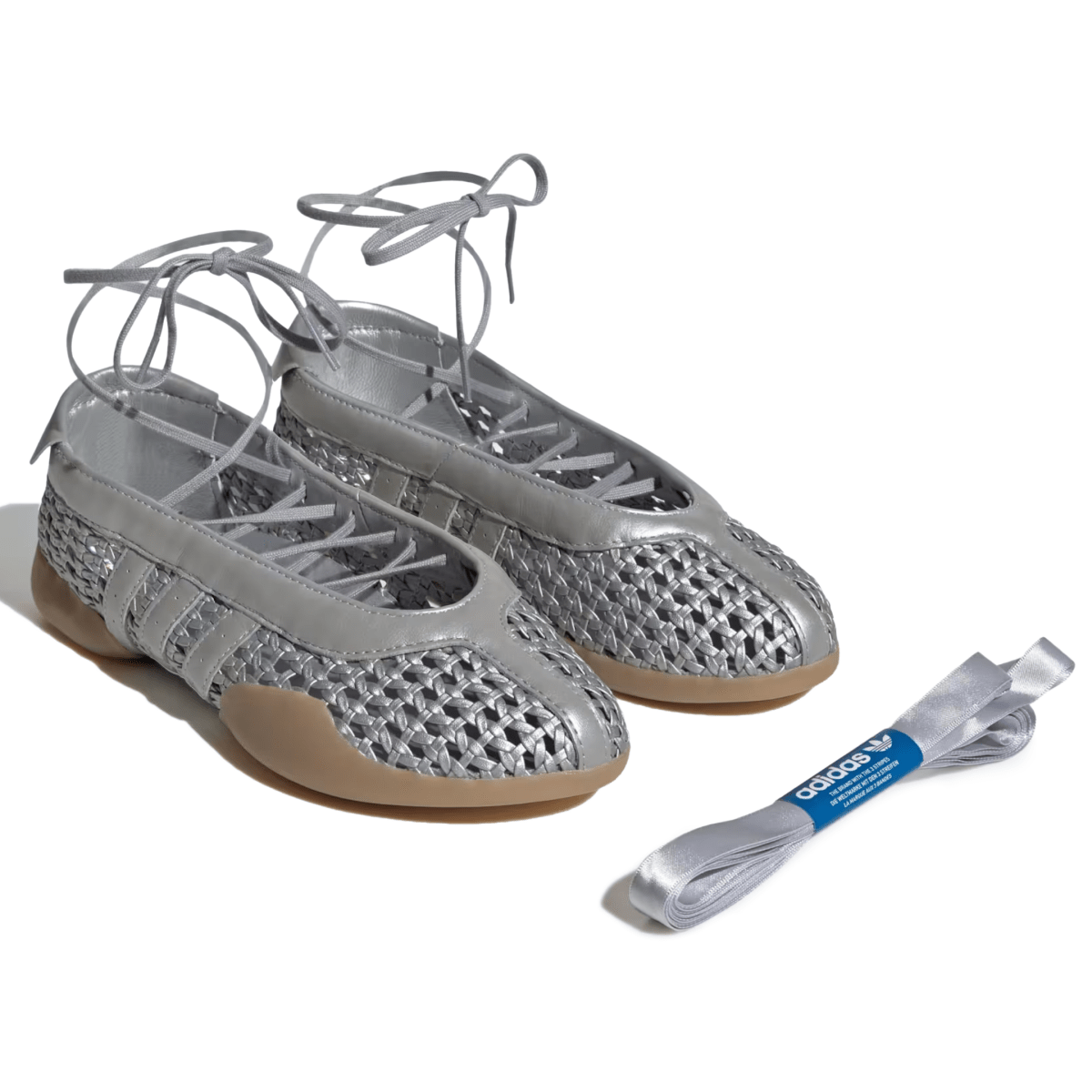 Adidas Women's Taekwondo Mei Ballet Silver Metallic Woven Leather - 11024172 - Tip Top Shoes of New York
