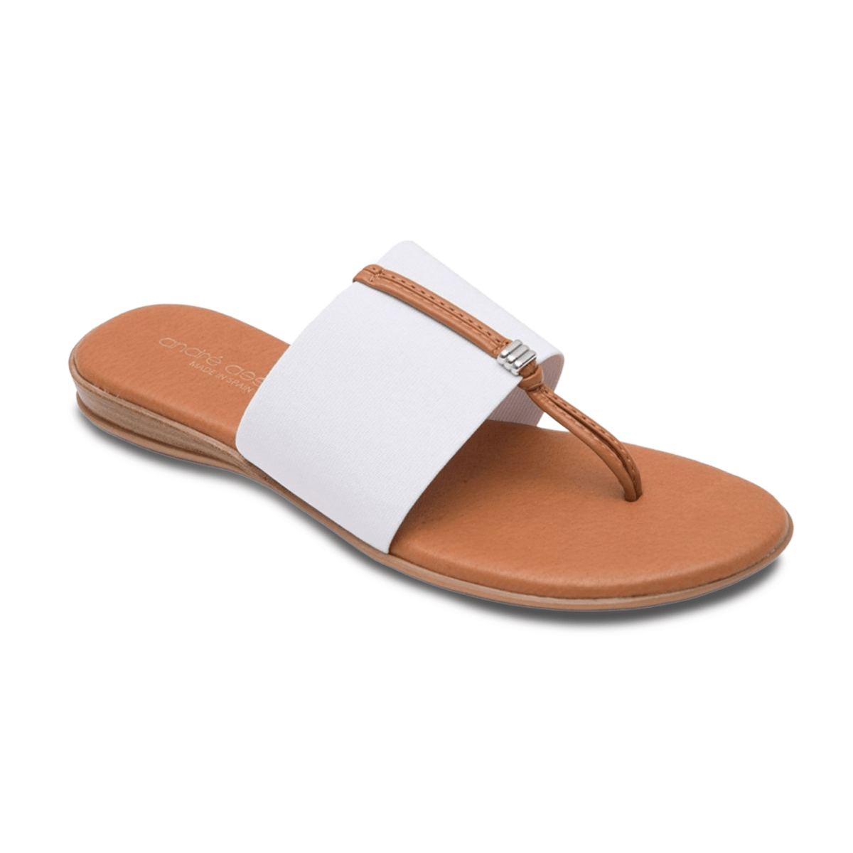 Andre Assous Nice Featherweights ™ Elastic Sandal (White) - 3004114 - Tip Top Shoes of New York