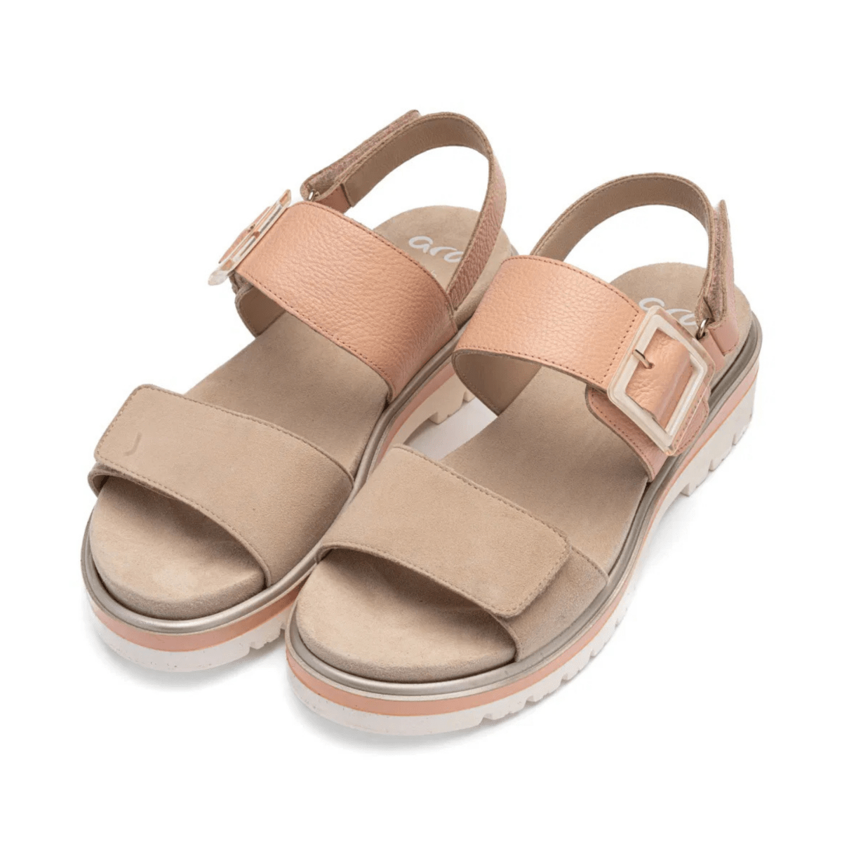 Ara Women's Marbella Shell Suede/Apricot Leather - 9029636 - Tip Top Shoes of New York