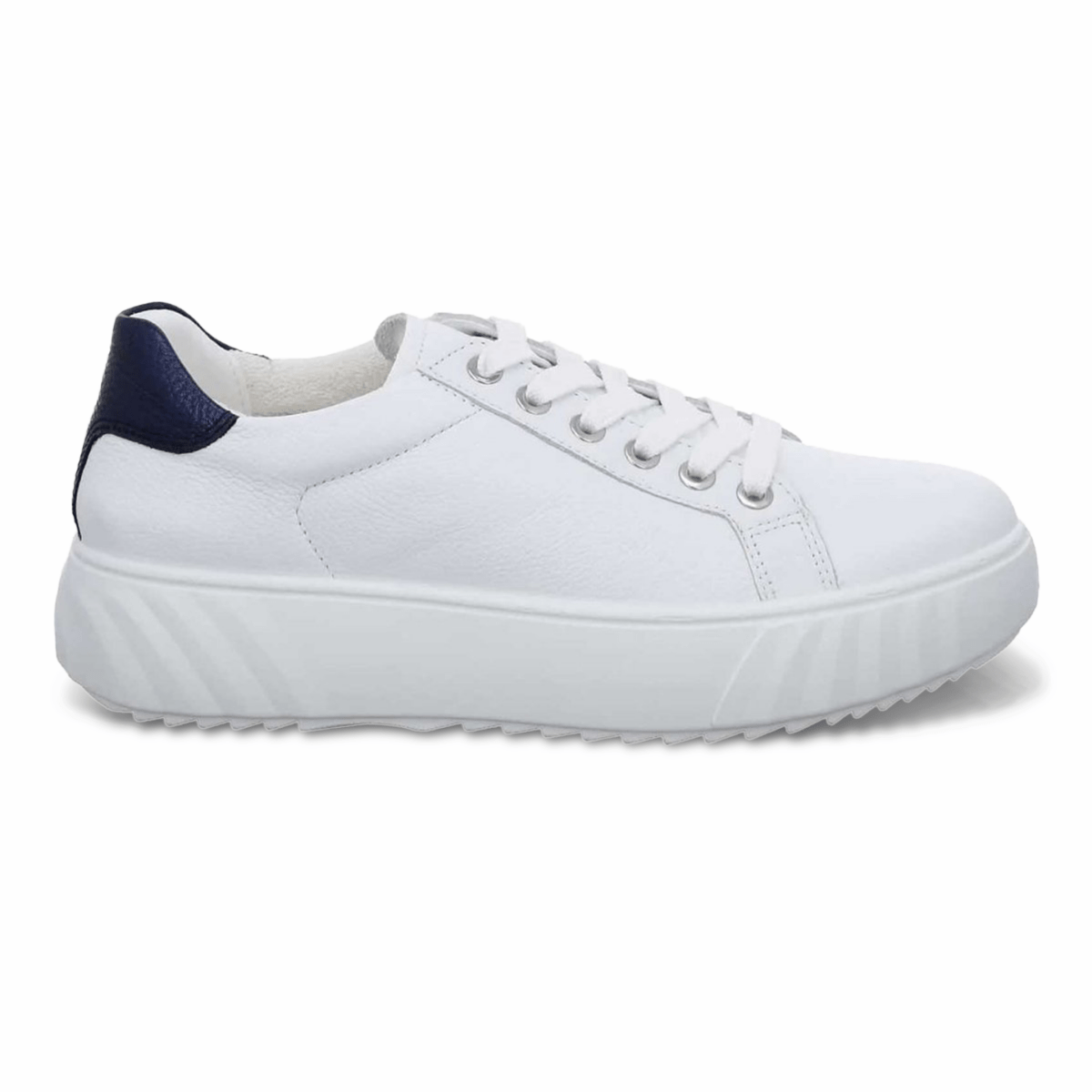 Ara Women's Mikky White/Navy Leather - 3015280 - Tip Top Shoes of New York