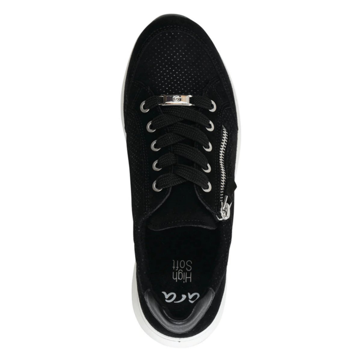 Ara Women's Oleanna Black Puntikid Suede - 9024633 - Tip Top Shoes of New York