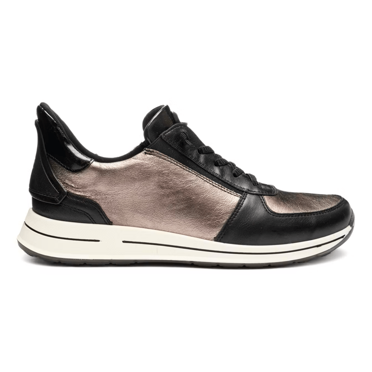 Ara Women's Osaka 2.0 Metallic/Black Cashmere Leather - 9027630 - Tip Top Shoes of New York