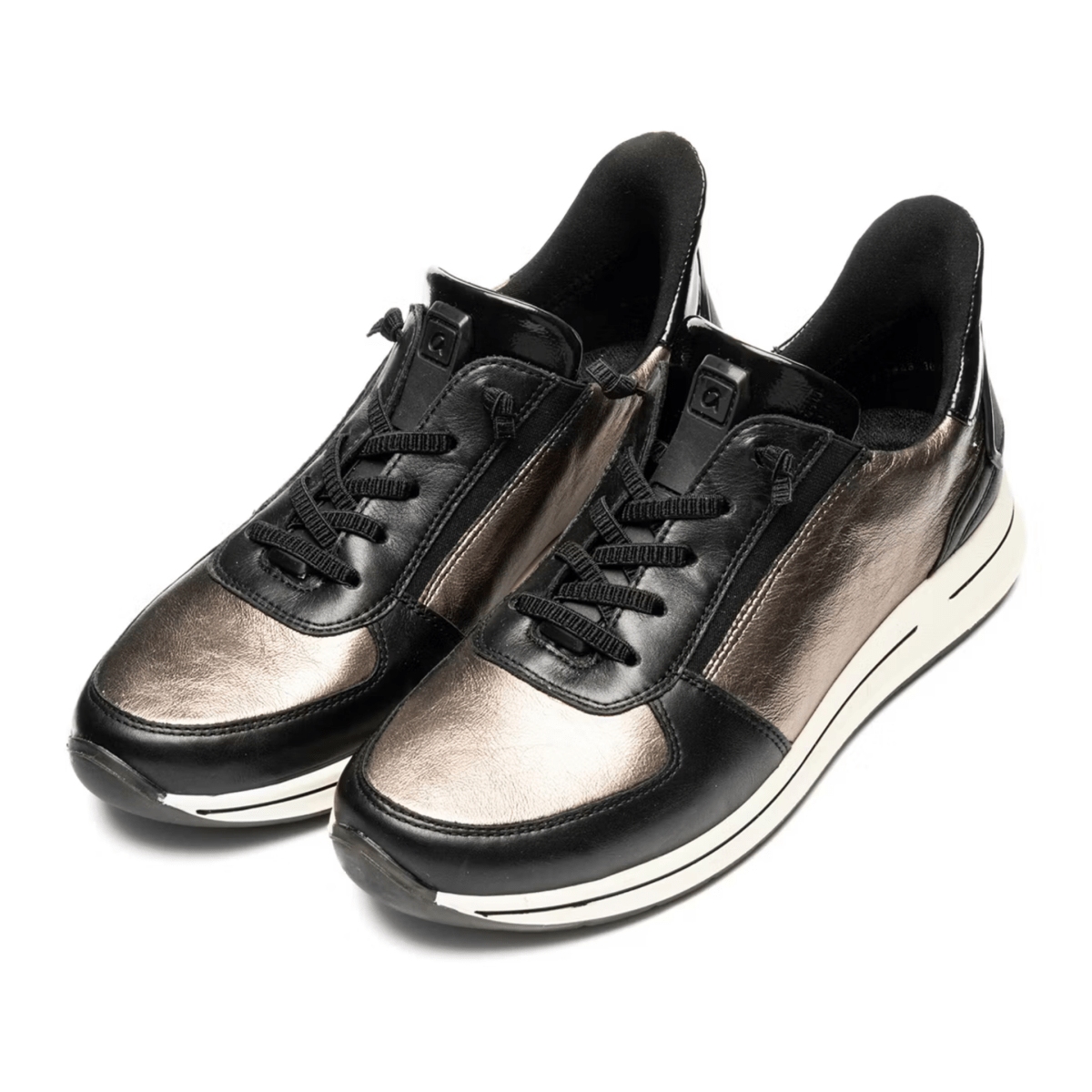 Ara Women's Osaka 2.0 Metallic/Black Cashmere Leather - 9027630 - Tip Top Shoes of New York