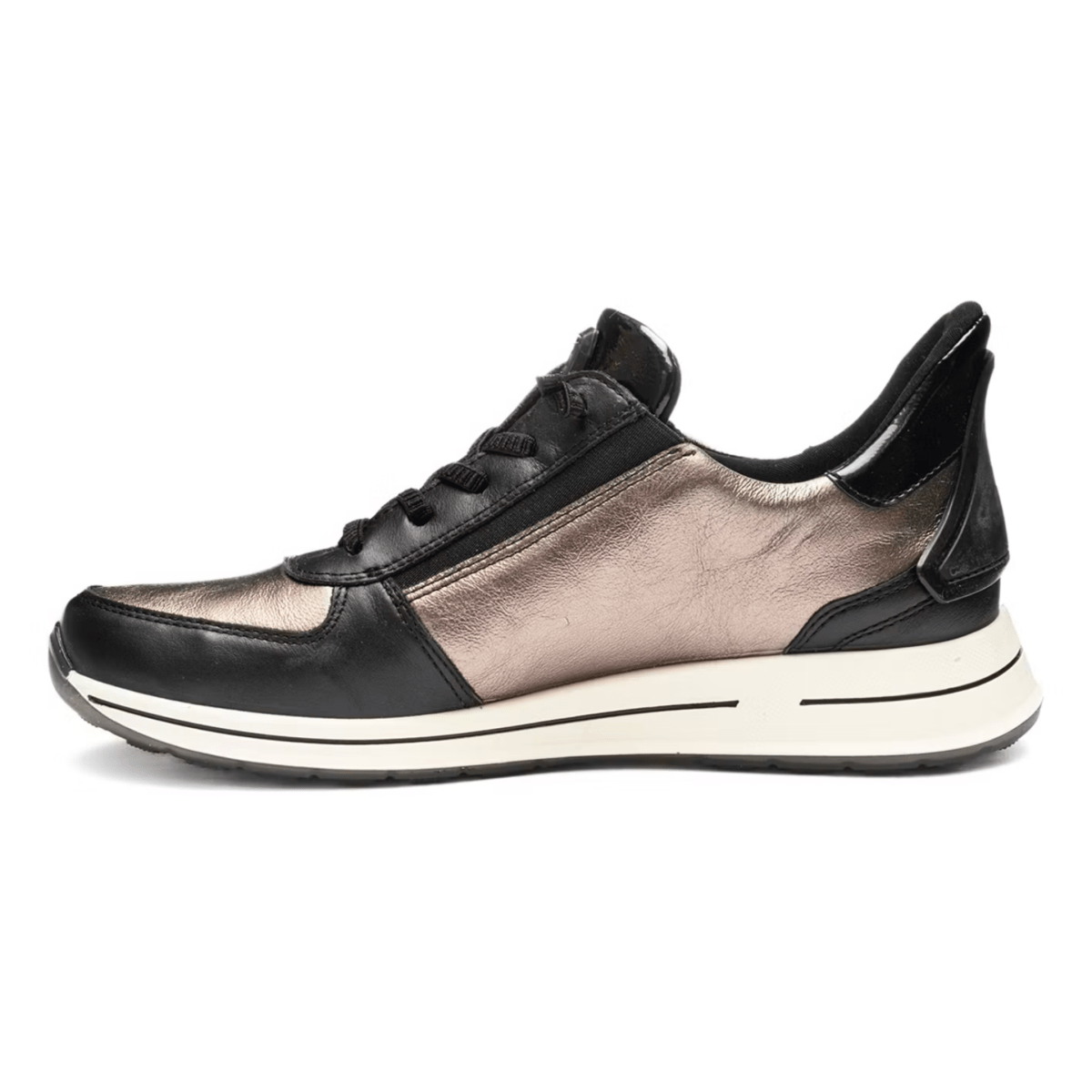 Ara Women's Osaka 2.0 Metallic/Black Cashmere Leather - 9027630 - Tip Top Shoes of New York