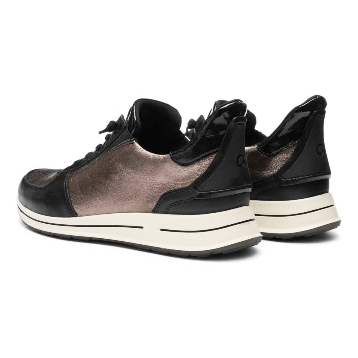 Ara Women's Osaka 2.0 Metallic/Black Cashmere Leather - 9027630 - Tip Top Shoes of New York