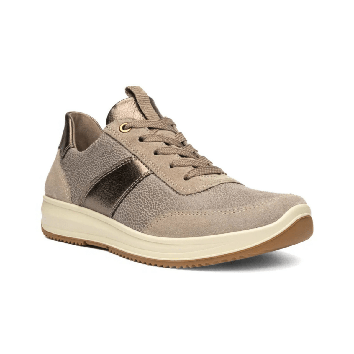 Ara Women's Osaka Light Beige Suede/Metallic Leather - 9034853 - Tip Top Shoes of New York