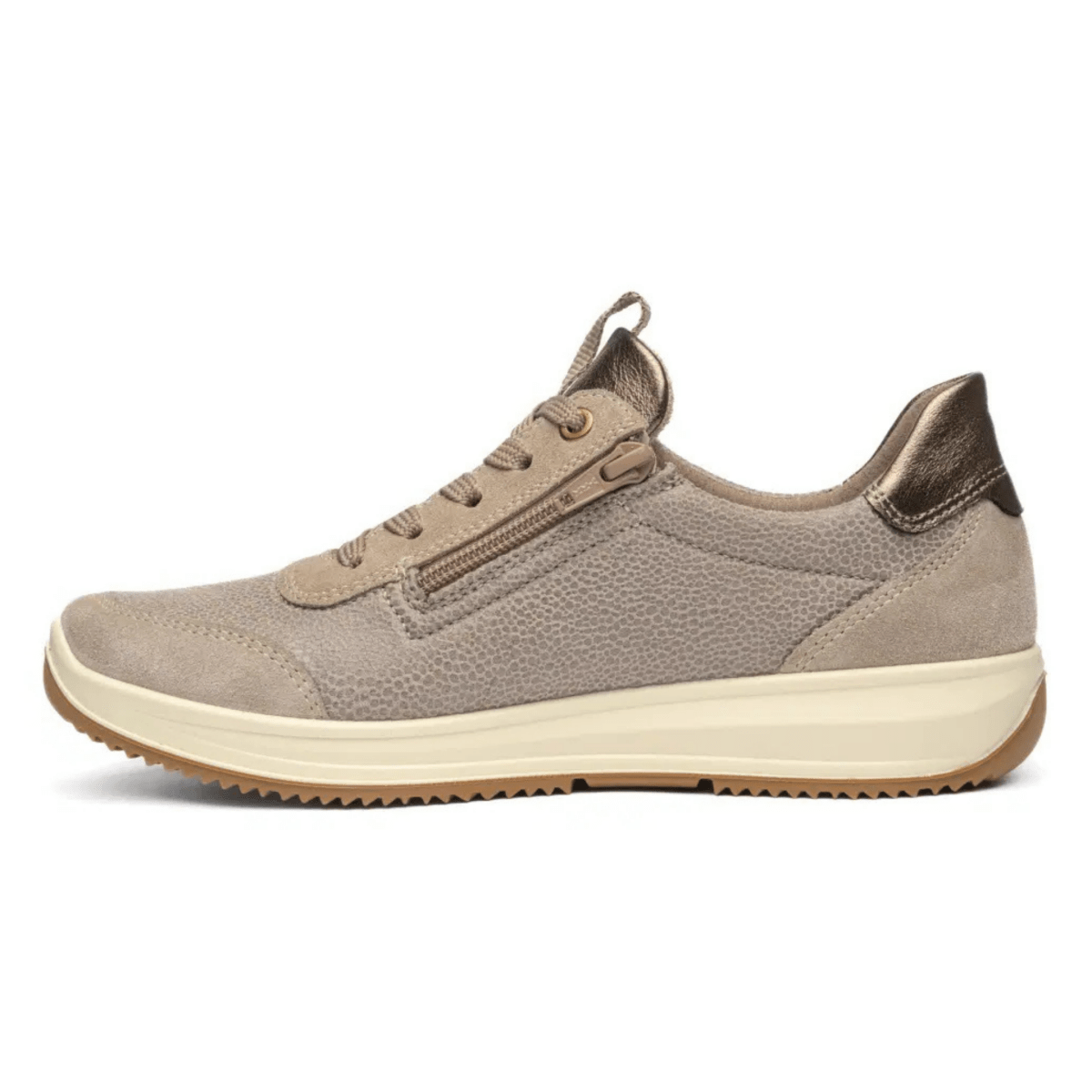 Ara Women's Osaka Light Beige Suede/Metallic Leather - 9034853 - Tip Top Shoes of New York