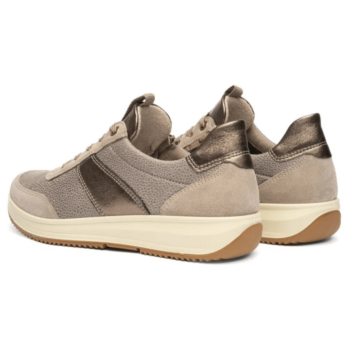 Ara Women's Osaka Light Beige Suede/Metallic Leather - 9034853 - Tip Top Shoes of New York