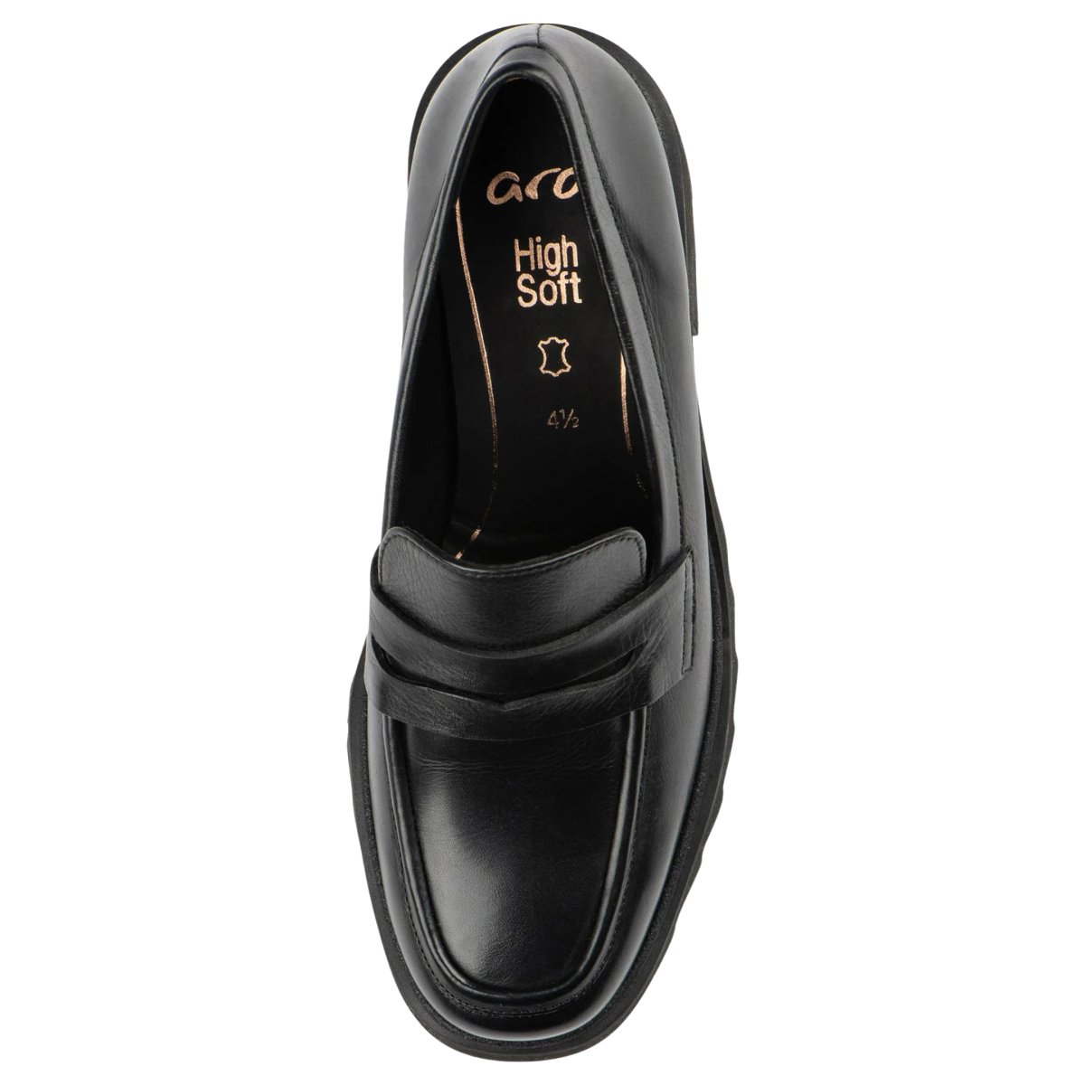 Ara Women's Prism Platform Penny Black Calf Leather - 9018516 - Tip Top Shoes of New York