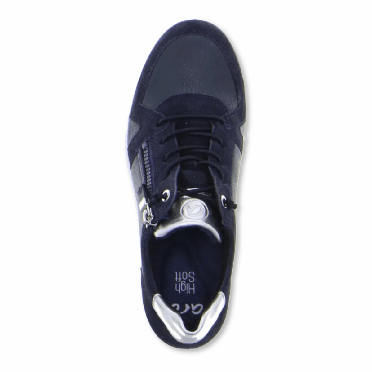 Ara Women's Riviera Navy/Silver Metallic Leather - 9021539 - Tip Top Shoes of New York