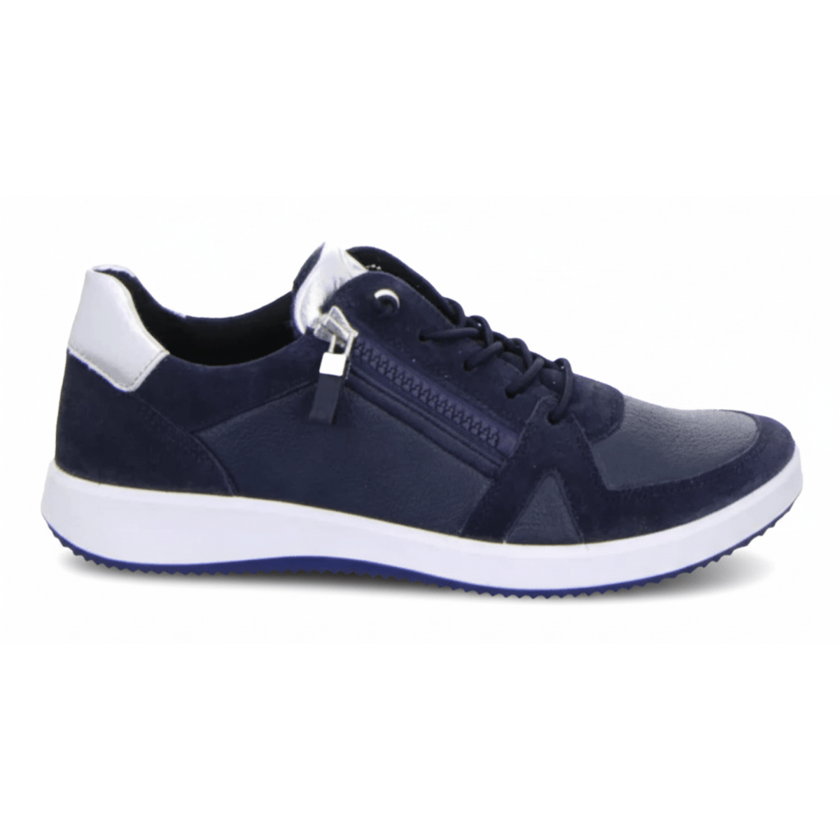 Ara Women's Riviera Navy/Silver Metallic Leather - 9021539 - Tip Top Shoes of New York