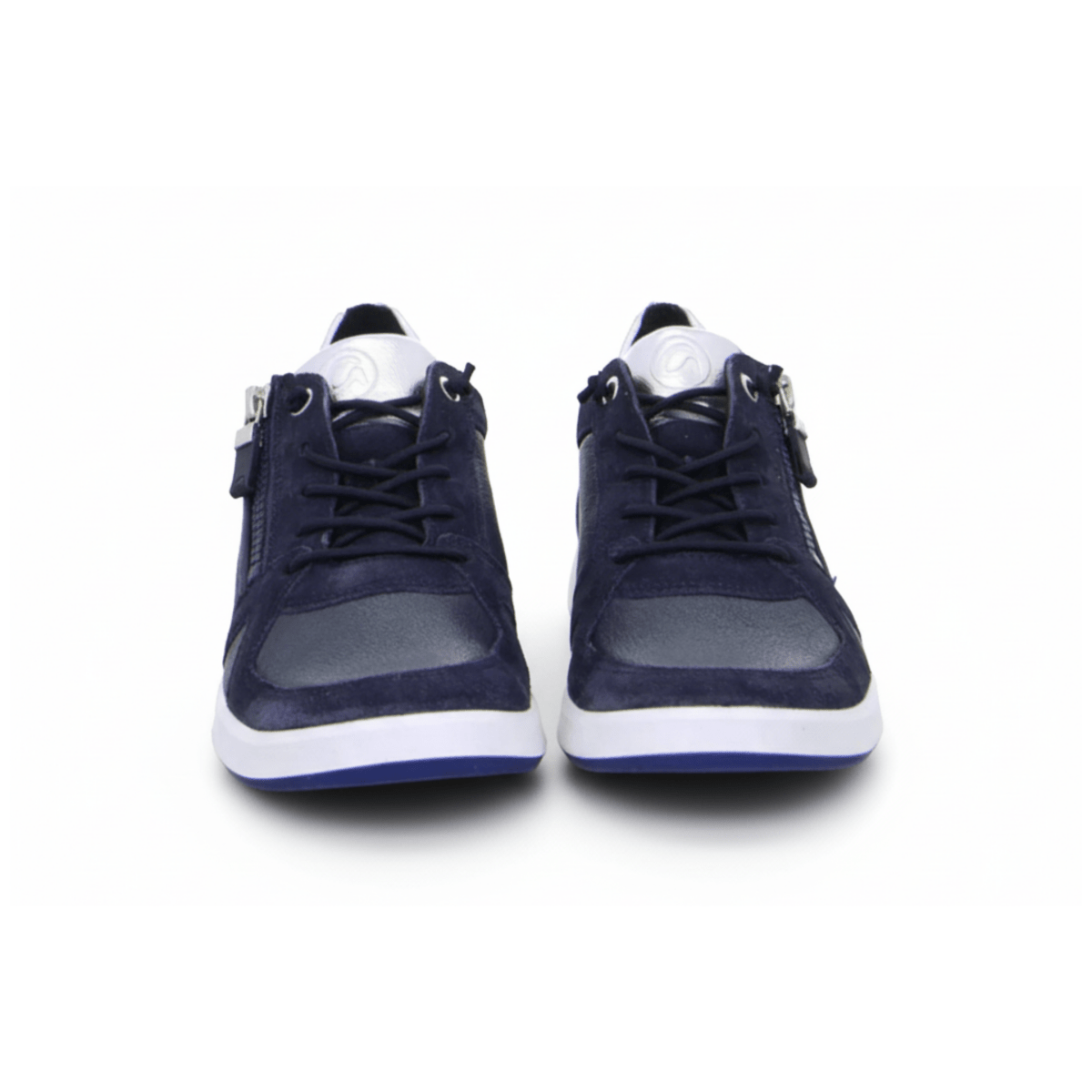 Ara Women's Riviera Navy/Silver Metallic Leather - 9021539 - Tip Top Shoes of New York